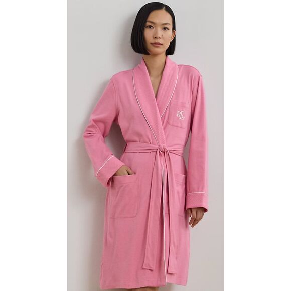 NWT Lauren Ralph Lauren Interlock Quilted Shawl-Collar Robe, Small $78 B9 - Picture 1 of 7
